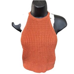 Pilcro Anthropologie  Desert‎ Tie Back Tank Size XS  Rust Brown Linen blend